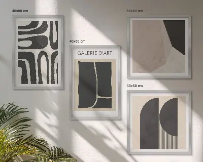 Apstraktni minimalistički posteri set od 4 slike u okviru