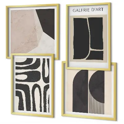 Apstraktni minimalistički posteri set od 4 slike u okviru