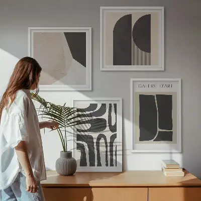 Apstraktni minimalistički posteri set od 4 slike u okviru