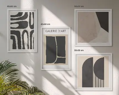 Apstraktni minimalistički posteri set od 4 slike u okviru
