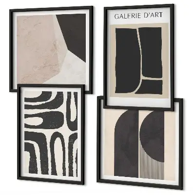 Apstraktni minimalistički posteri set od 4 slike u okviru