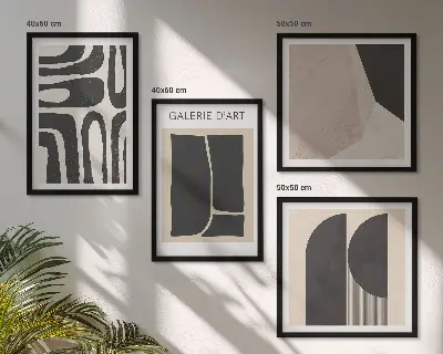 Apstraktni minimalistički posteri set od 4 slike u okviru