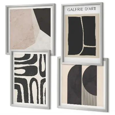 Apstraktni minimalistički posteri set od 4 slike u okviru