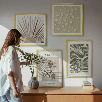 Komplet slika za spavaću sobu biljni motivi u zagasitim bojama