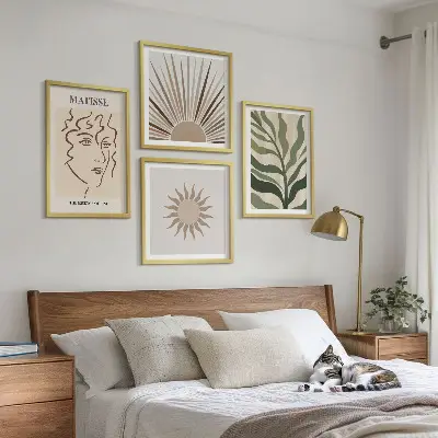 Komplet slika za spavaću sobu s motivom apstraktnih biljnih uzoraka