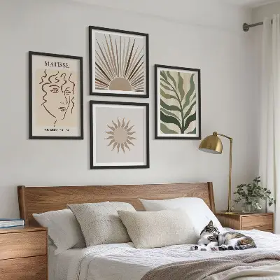 Komplet slika za spavaću sobu s motivom apstraktnih biljnih uzoraka