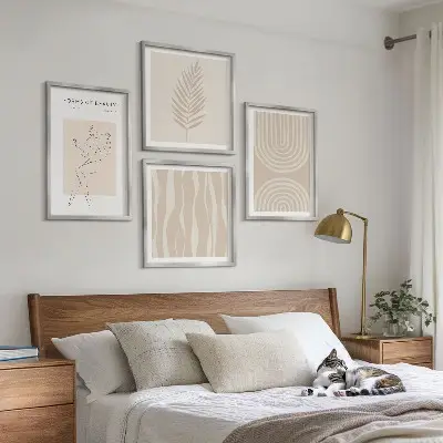 Apstraktni boho ukrasi dekorativni komplet slika za zid