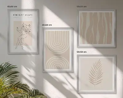 Apstraktni boho ukrasi dekorativni komplet slika za zid