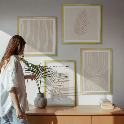 Apstraktni boho ukrasi dekorativni komplet slika za zid
