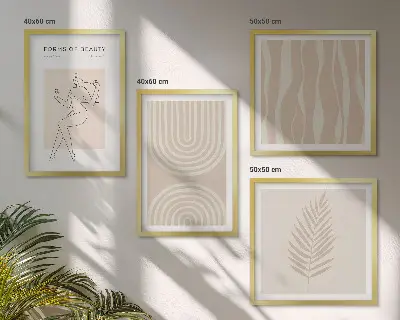 Apstraktni boho ukrasi dekorativni komplet slika za zid
