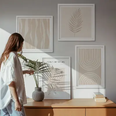 Apstraktni boho ukrasi dekorativni komplet slika za zid