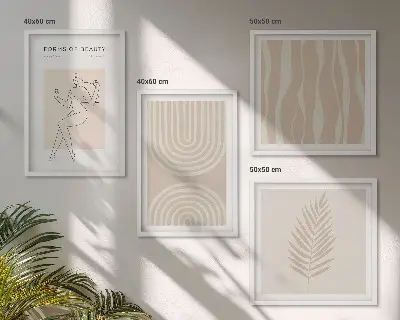 Apstraktni boho ukrasi dekorativni komplet slika za zid