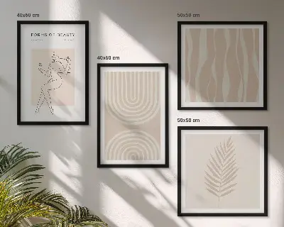Apstraktni boho ukrasi dekorativni komplet slika za zid