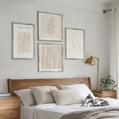 Set od 4 slike u okviru minimalistički biljni motivi
