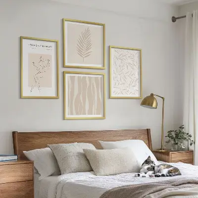 Set od 4 slike u okviru minimalistički biljni motivi