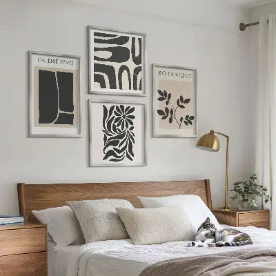 Komplet slika za spavaću sobu s motivom apstraktnih biljnih uzoraka