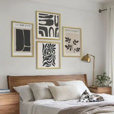 Komplet slika za spavaću sobu s motivom apstraktnih biljnih uzoraka
