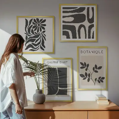 Komplet slika za spavaću sobu s motivom apstraktnih biljnih uzoraka