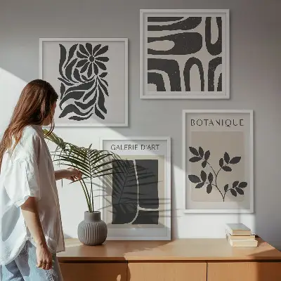 Komplet slika za spavaću sobu s motivom apstraktnih biljnih uzoraka