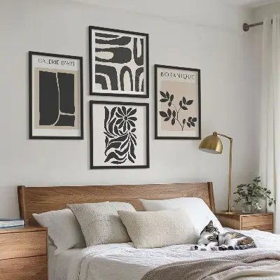 Komplet slika za spavaću sobu s motivom apstraktnih biljnih uzoraka