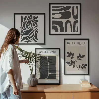 Komplet slika za spavaću sobu s motivom apstraktnih biljnih uzoraka