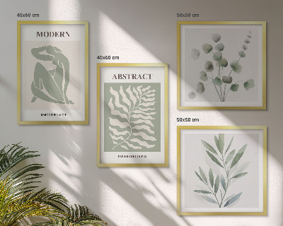 Set 4 slike u okviru Matisse dizajn boho biljke