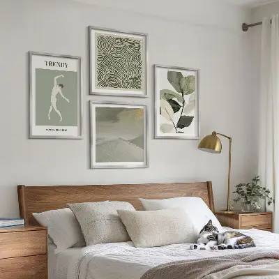 Komplet slika za spavaću sobu s motivom apstraktnih biljnih uzoraka
