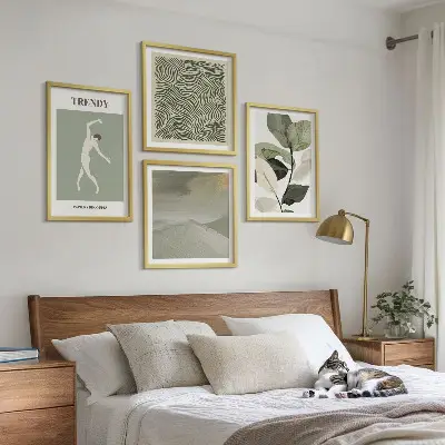 Komplet slika za spavaću sobu s motivom apstraktnih biljnih uzoraka