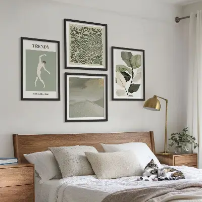 Komplet slika za spavaću sobu s motivom apstraktnih biljnih uzoraka