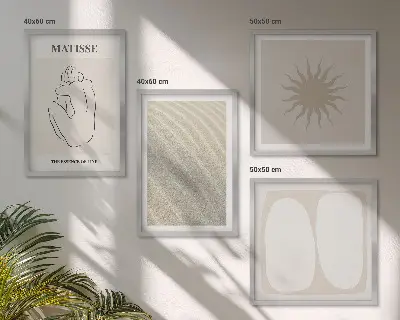 Dekorativni komplet zidnih slika minimalistički pješčani valovi