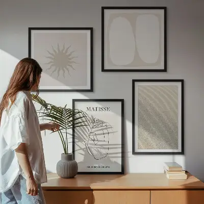 Dekorativni komplet zidnih slika minimalistički pješčani valovi