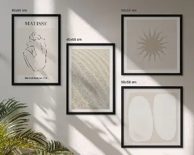 Dekorativni komplet zidnih slika minimalistički pješčani valovi