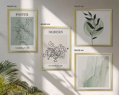 Set od 4 slike u okviru motiv cvijeća u modernoj vazi