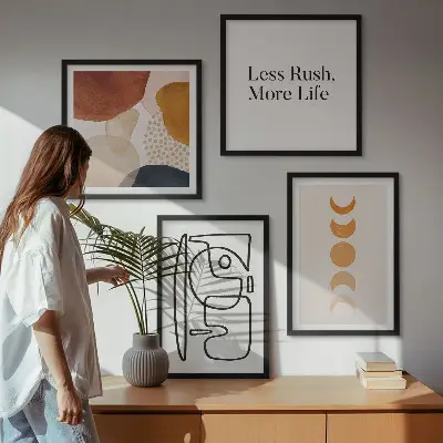 Komplet slika za spavaću sobu apstraktni oblici u boji