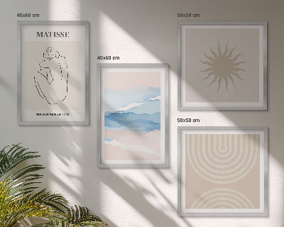 Komplet slika za spavaću sobu Linije valovi pastelni minimalistički