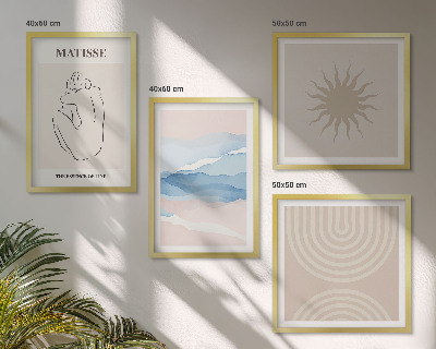Komplet slika za spavaću sobu Linije valovi pastelni minimalistički