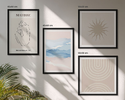 Komplet slika za spavaću sobu Linije valovi pastelni minimalistički