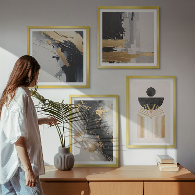 Set 4 slike u okviru Apstraktna geometrijska kompozicija