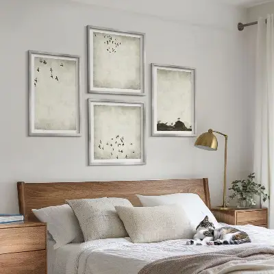 Dekorativni komplet slika za zid minimalistički prikaz ptica