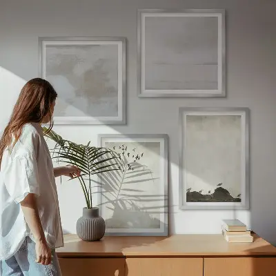 Komplet slika za spavaću sobu s motivom teksture jata ptica