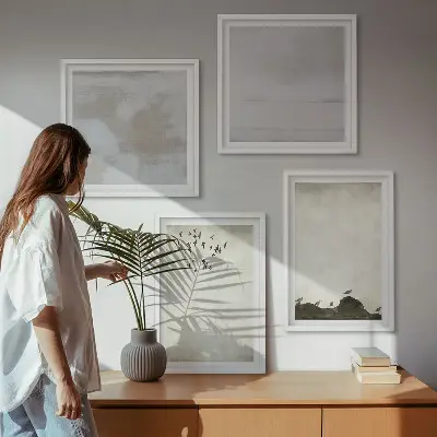Komplet slika za spavaću sobu s motivom teksture jata ptica