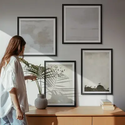Komplet slika za spavaću sobu s motivom teksture jata ptica