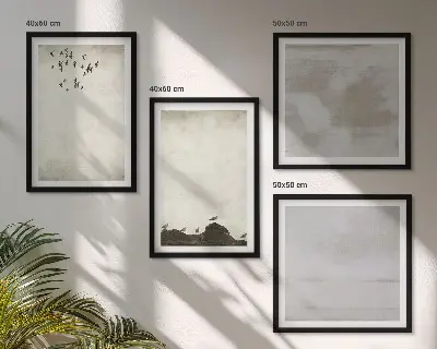 Komplet slika za spavaću sobu s motivom teksture jata ptica