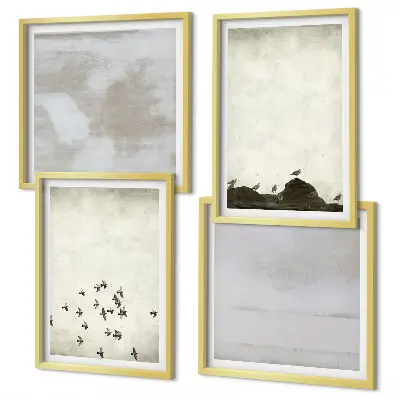 Minimalističke ptice u letu set od 4 slike u okviru