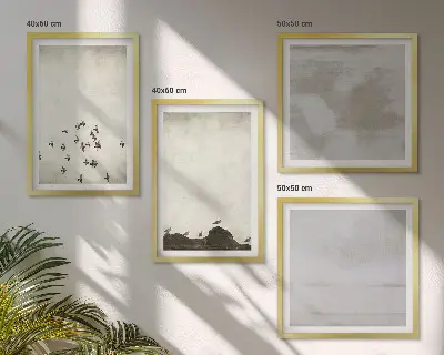 Minimalističke ptice u letu set od 4 slike u okviru