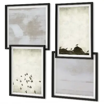 Minimalističke ptice u letu set od 4 slike u okviru