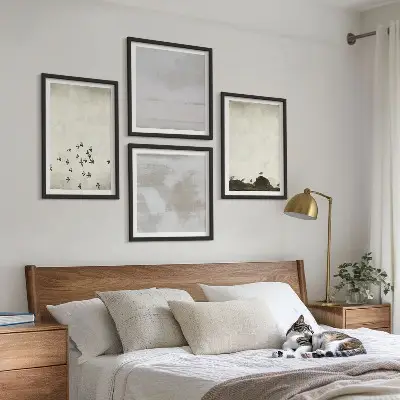 Minimalističke ptice u letu set od 4 slike u okviru