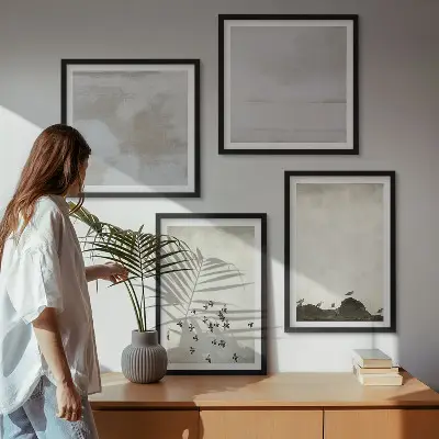 Minimalističke ptice u letu set od 4 slike u okviru