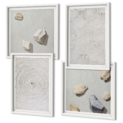 Set 4 slike u okviru Geometrijski kartonski kamenčići