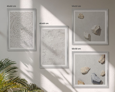 Set 4 slike u okviru Geometrijski kartonski kamenčići